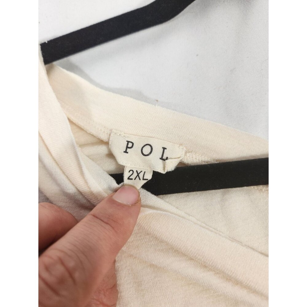 NWOT POL Womens Plus Top Batwing Lagen look Tie dye Cream/Gray 2X - Picture 7 of 7